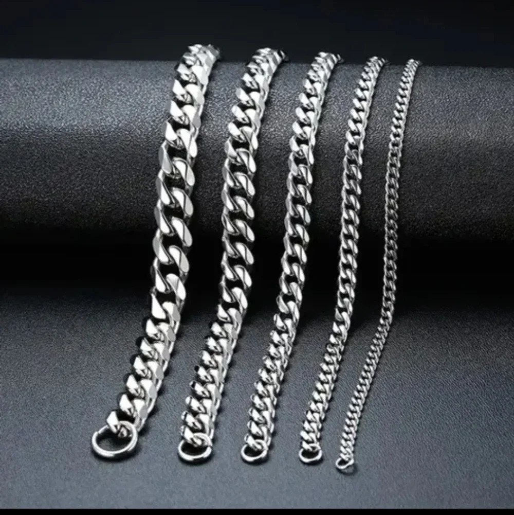 Stainless Steel Cuban curb chain link bracelet, 8.26